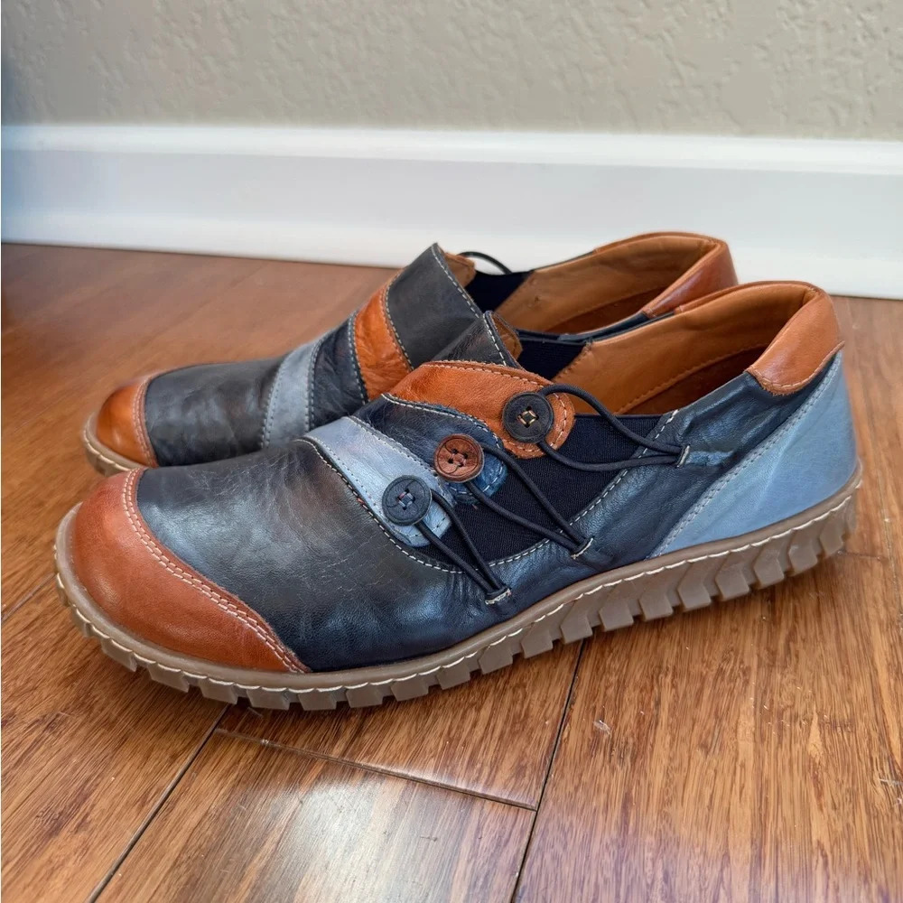 Spring Step Women's NEETA Navi Multi Slip On Shoes Size EU 40/US 9